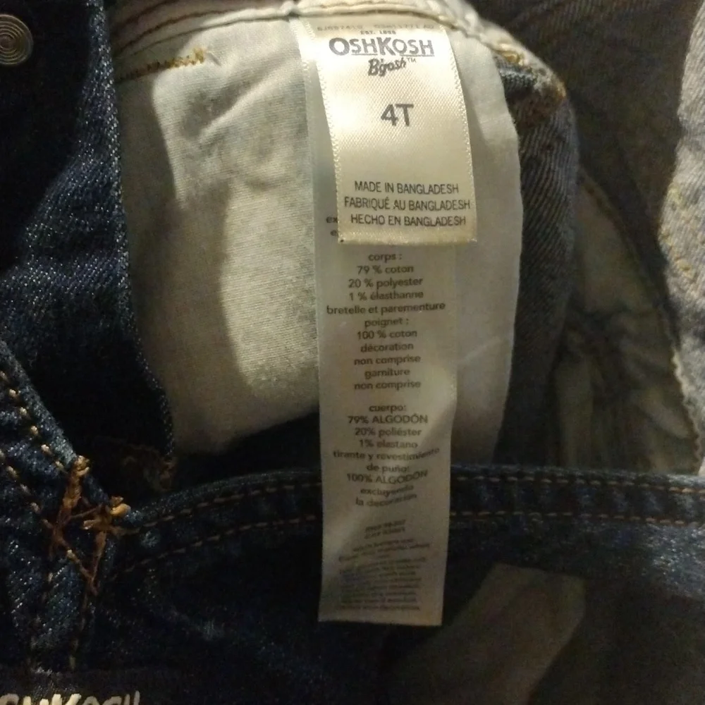 Kids Denim Overalls with Red Plaid Lining